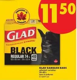No Frills GLAD GARBAGE BAGS offer
