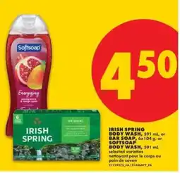 No Frills Irish Spring Body Wash or Bar Soap, Softsoap Body Wash offer