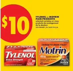 No Frills Tylenol or Motrin Pain Products offer