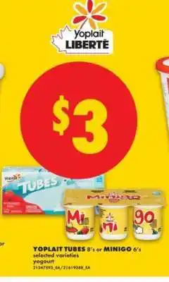 No Frills Yoplait Tubes 8's or Minigo 6's offer