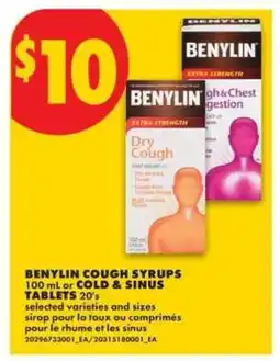 No Frills BENYLIN COUGH SYRUPS offer