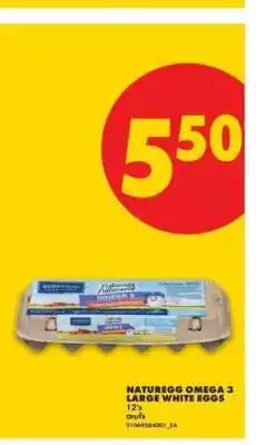 No Frills Naturegg Omega 3 Large White Eggs offer