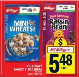 Food Basics KELLOGG’S FAMILY SIZE CEREAL offer