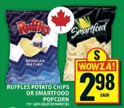 Food Basics Ruffles Potato Chips or Smartfood Popcorn offer