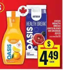 Food Basics Oasis Health Break Juice offer