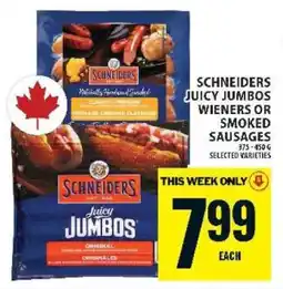 Food Basics SCHNEIDERS JUICY JUMBOS WIENERS OR SMOKED SAUSAGES offer