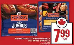 Food Basics SCHNEIDERS JUICY JUMBOS WIENERS OR SMOKED SAUSAGES offer