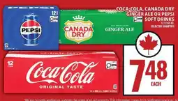 Food Basics Coca-Cola, Canada Dry Ginger Ale or Pepsi Soft Drinks offer