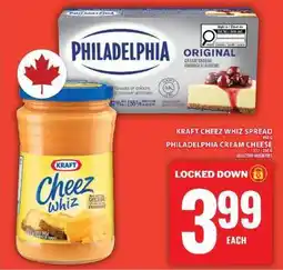 Food Basics Kraft Cheez Whiz Spread / Philadelphia Cream Cheese offer