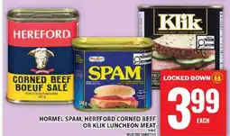 Food Basics Hormel Spam, Hereford Corned Beef, Klik Luncheon Meat offer