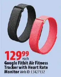 London Drugs Google Fitbit Air Fitness Tracker with Heart Rate Monitor offer