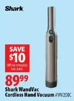 London Drugs Shark WandVac Cordless Hand Vacuum #WV200C offer