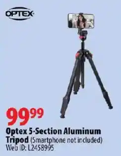 London Drugs Optex 5-Section Aluminum Tripod offer