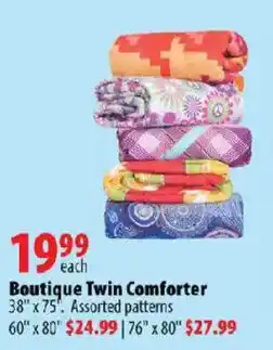 London Drugs Boutique Twin Comfoter offer