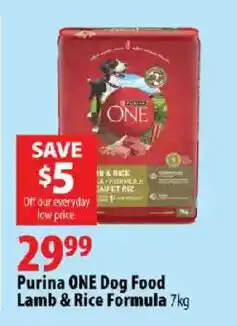 London Drugs Purina ONE Dog Food Lamb & Rice Formula offer