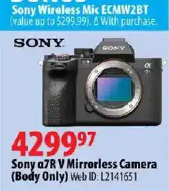 London Drugs Sony a7R V Mirrorless Camera (Body Only) offer