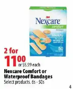London Drugs Nexcare Comfort or Waterproof Bandages offer