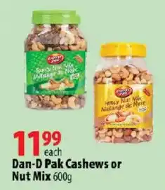 Dan-D Pak Cashews or Nut Mix