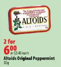 London Drugs Altoids Original Peppermint offer