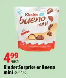 London Drugs Kinder Surprise or Bueno mini offer