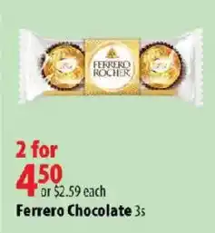 London Drugs Ferrero Chocolate 3s offer
