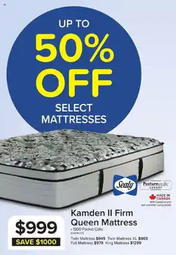 Leon's Sealy Kamden II Firm Queen Mattress offer