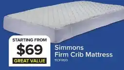 Leon's Simmons Firm Crib Mattress offer