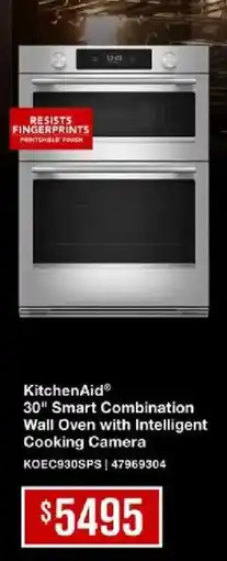 Leon's KitchenAid 30" Smart Combination Wall Oven with Intelligent Cooking Camera offer