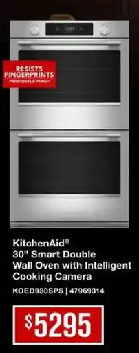 Leon's KitchenAid 30" Smart Double Wall Oven with Intelligent Cooking Camera offer