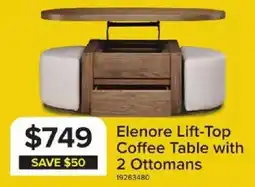 Leon's Elenore Lift-Top Coffee Table with 2 Ottomans offer