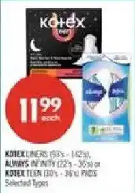 Shoppers Drug Mart Kotex liners offer