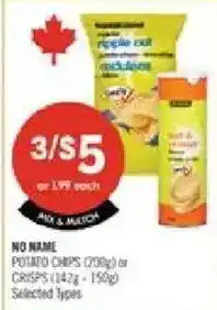Shoppers Drug Mart No Name potato chips or crisps offer