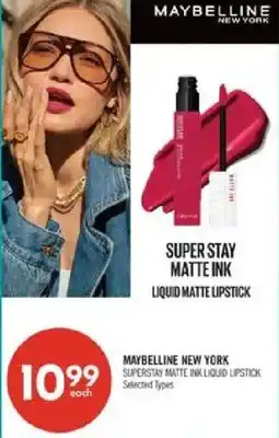 Shoppers Drug Mart Maybelline New York super stay matte ink liquid lipstick offer