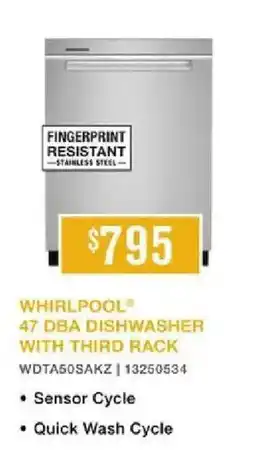 Leon's Whirlpool 47 dba dishwasher with third rack offer
