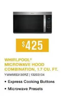 Leon's Whirlpool microwave hood combination offer