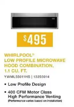 Leon's Whirlpool low profile microwave hood combination offer