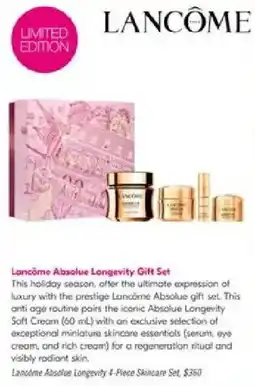 Shoppers Drug Mart Lancôme Absolute Longevity 4-Piece Skincare Set offer