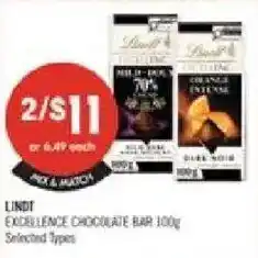 Shoppers Drug Mart Lindt excellence chocolate bar offer