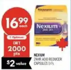 Shoppers Drug Mart Nexium 24HR acid reducer capsules offer