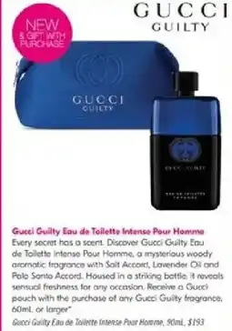 Shoppers Drug Mart Gucci Guilty Eau de Toilette Intense Pour Homme offer