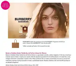 Shoppers Drug Mart Burberry Goddess Amber Vanilla Eau de Parfum Intense for Women offer