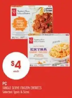Shoppers Drug Mart PC single serve frozen entrees offer