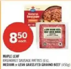 Shoppers Drug Mart Maple Leaf breakfast sausage patties offer