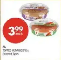 Shoppers Drug Mart PC topped hummus offer