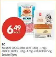 PC natural choice deli meat