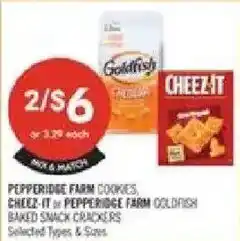Shoppers Drug Mart Pepperidge Farm cookies, cheez-it or pepperidge farm goldfish baked snack crackers offer
