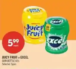 Shoppers Drug Mart Juicy Fruit or Excel Gum Bottle offer