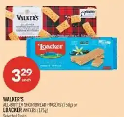 Shoppers Drug Mart Walker's all butter shortbread fingers or loacker wafers offer