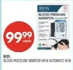 Shoppers Drug Mart Bios blood pressure monitor with automatic afib offer