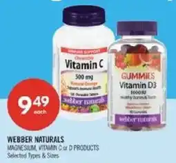 Shoppers Drug Mart Webber Naturals Magnesium Vitamin C or D Products offer